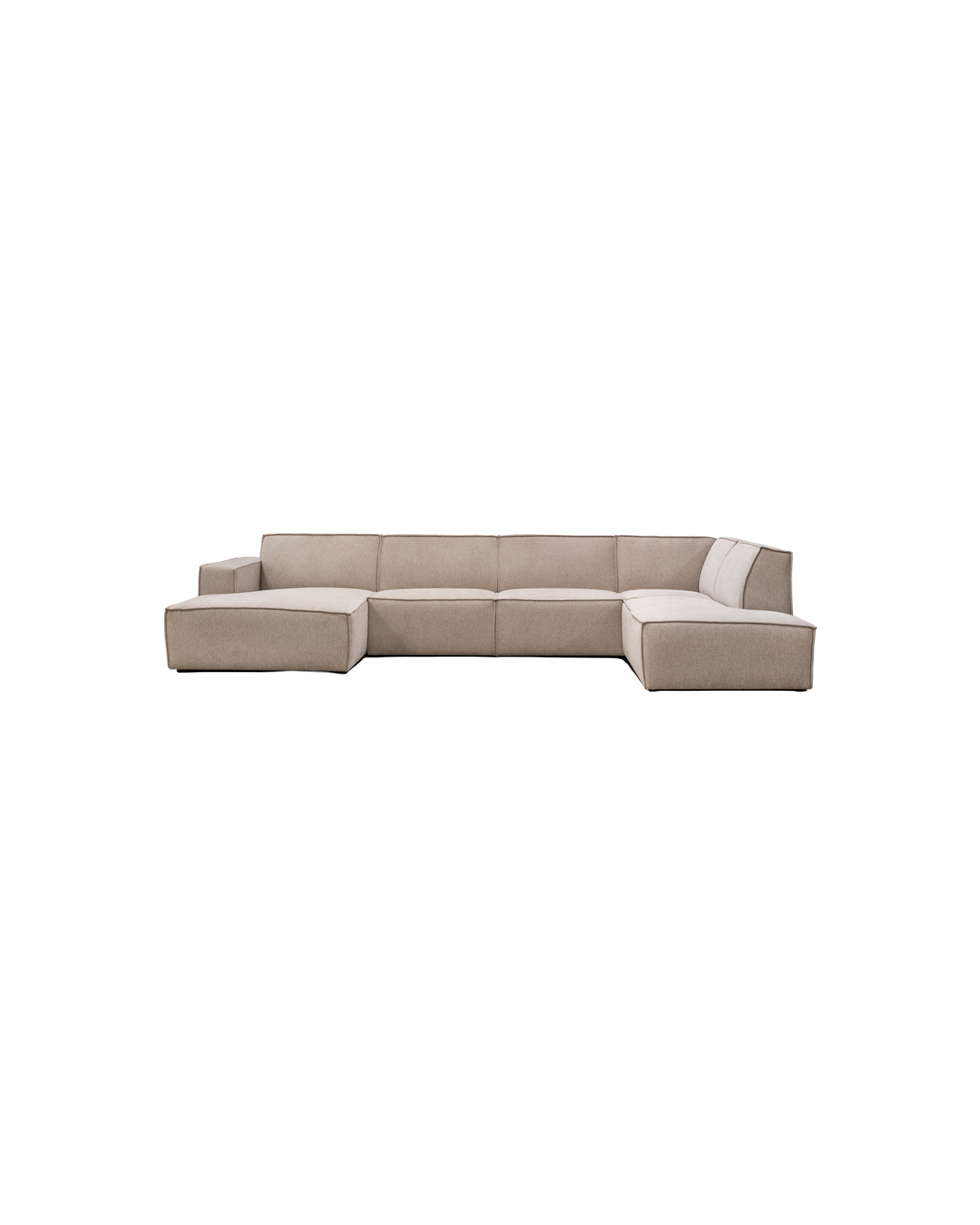 Espada U-sofa, med open end højre, chaiselong venstre, sand