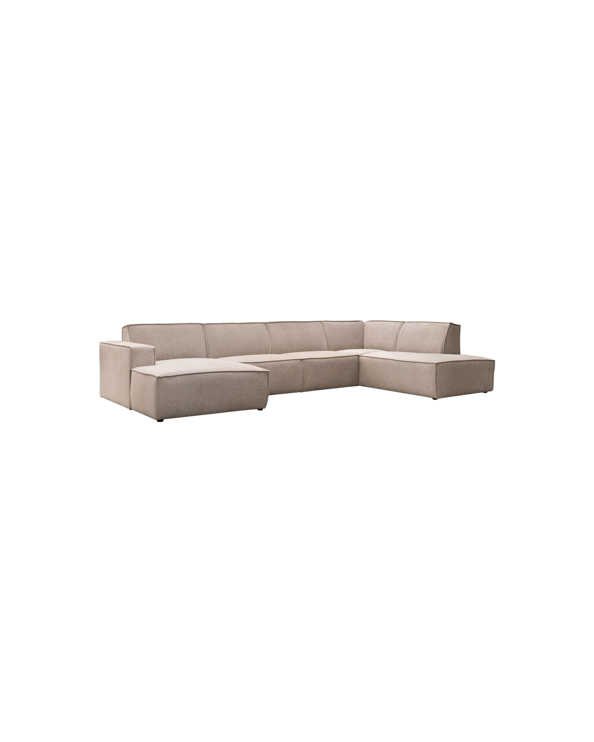 Espada U-sofa, med open end højre, chaiselong venstre, sand