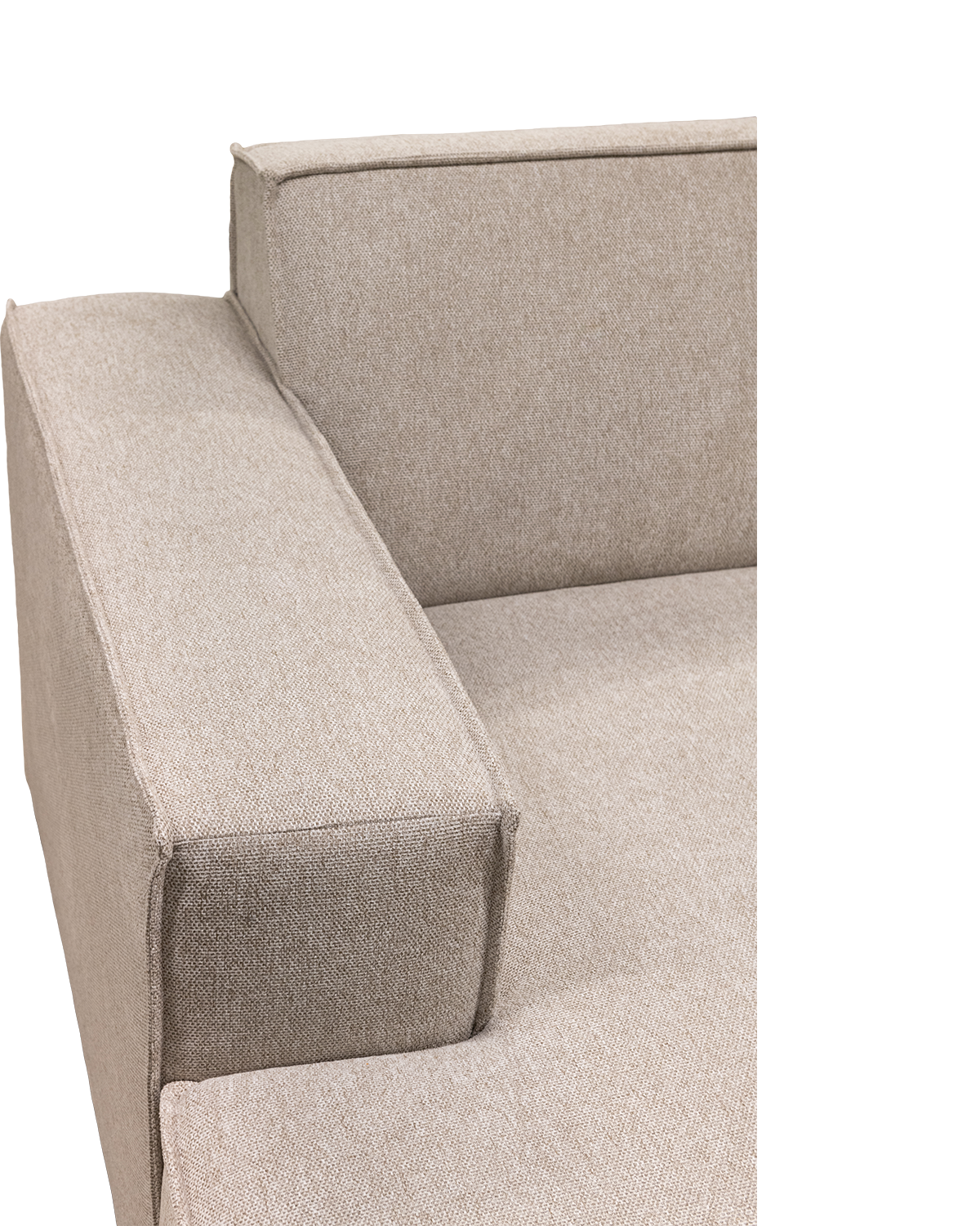 Espada U-sofa, med open end højre, chaiselong venstre, sand