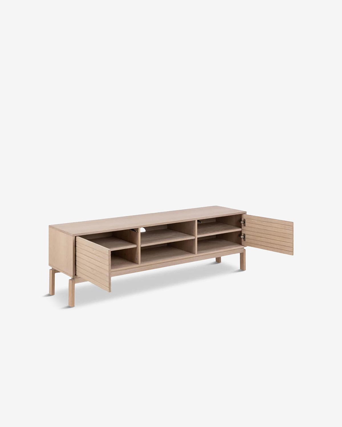 Linley tv-bord, hvidpigmenteret eg