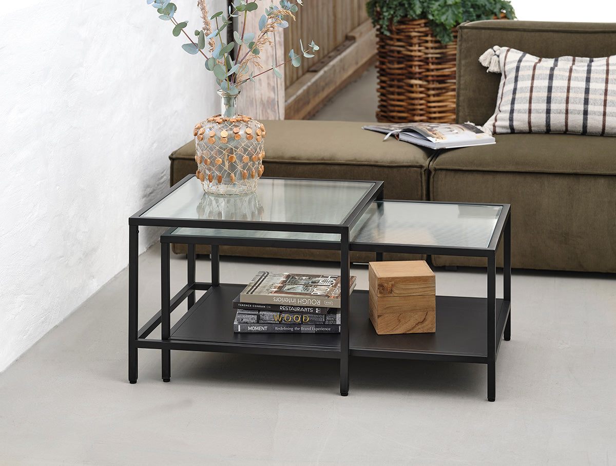 Frisco sofabordssæt, sort metal