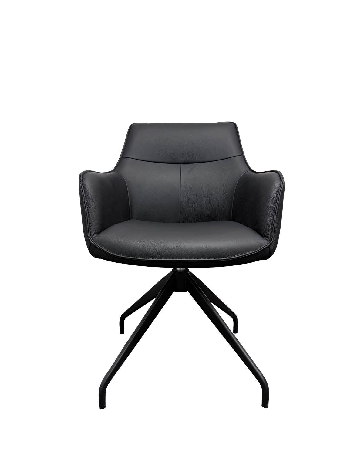 Carlos spisebordsstol, sort læder