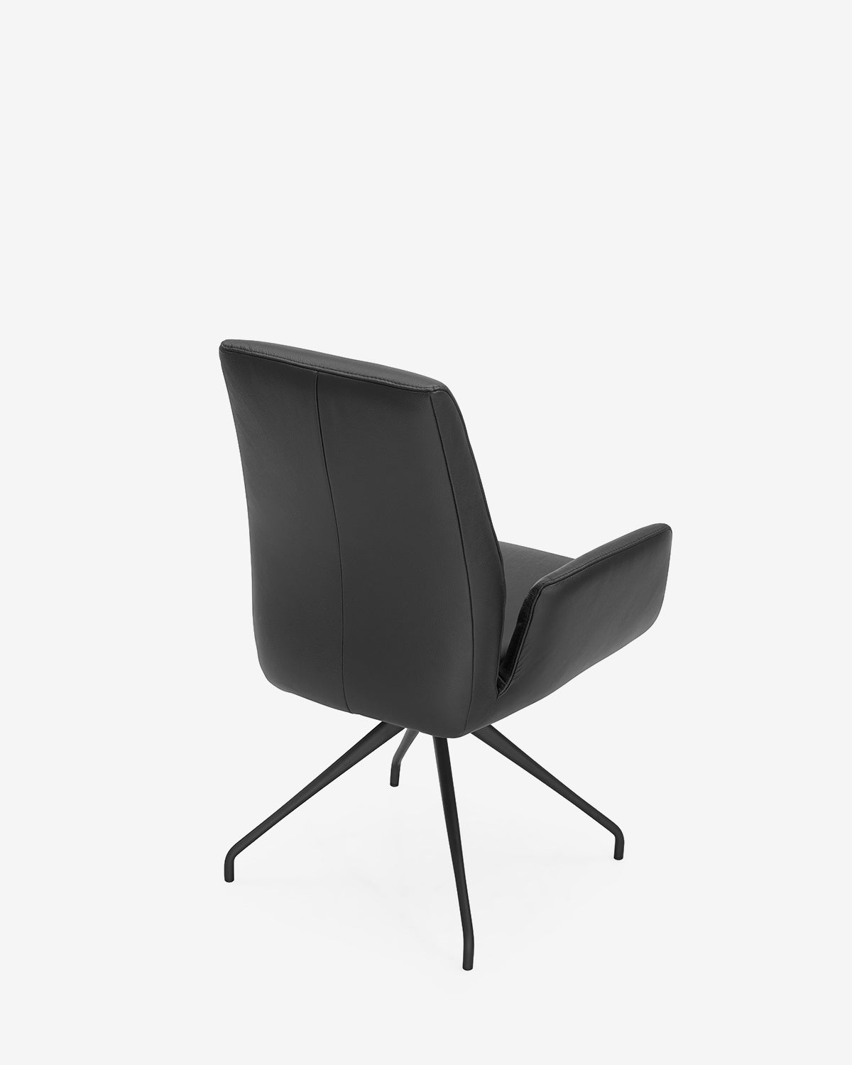 Forano spisebordsstol m/drej & vip | sort læder