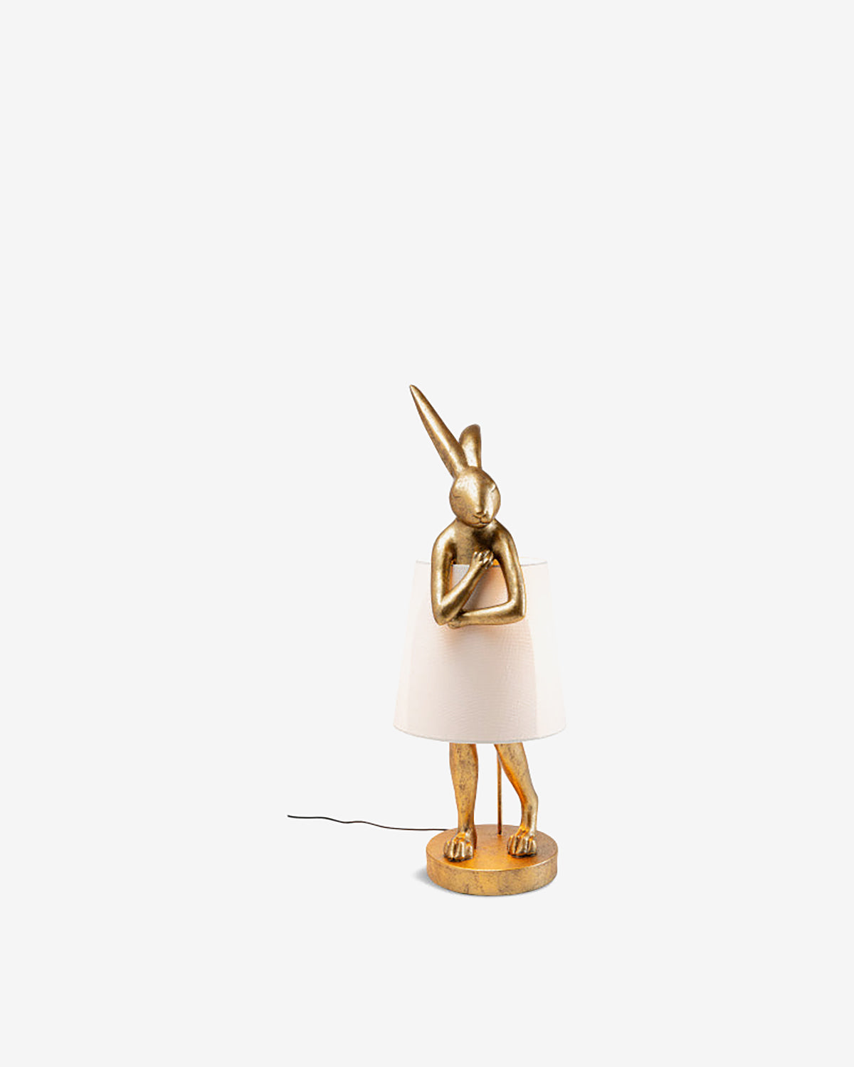 Kanin bordlampe guld/hvid