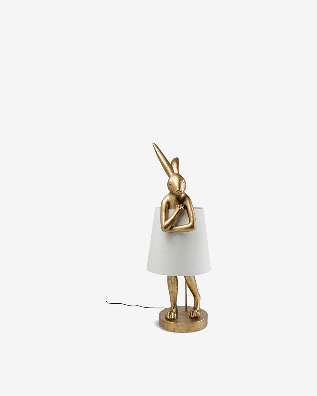 Kanin bordlampe guld/hvid