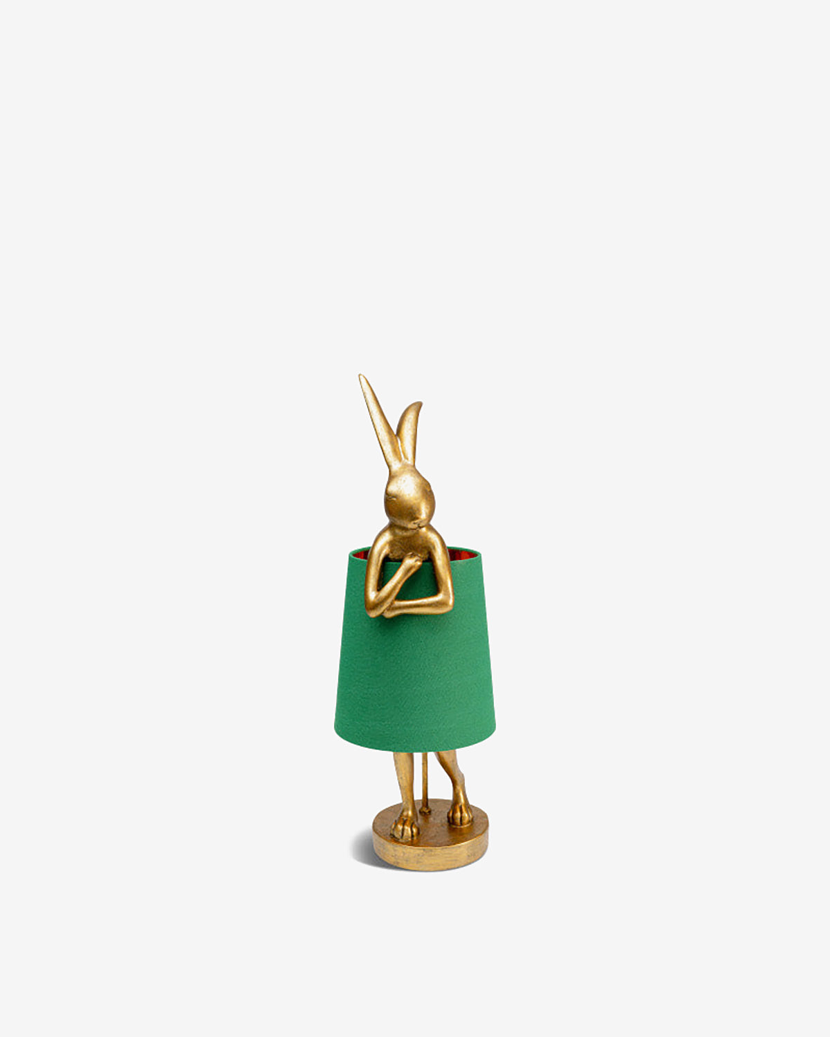 Kanin bordlampe, guld/grøn