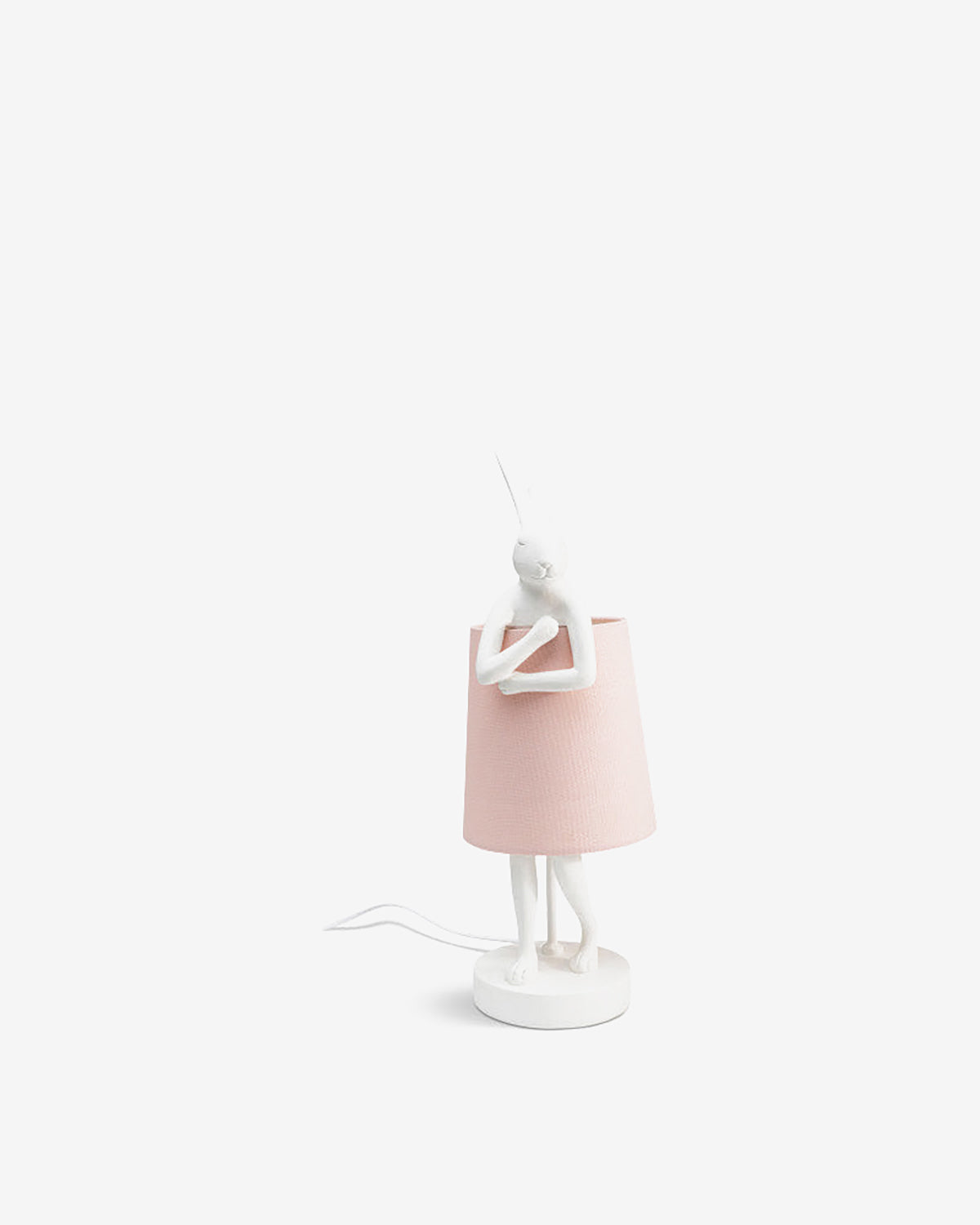 Kanin bordlampe, hvid/rosa