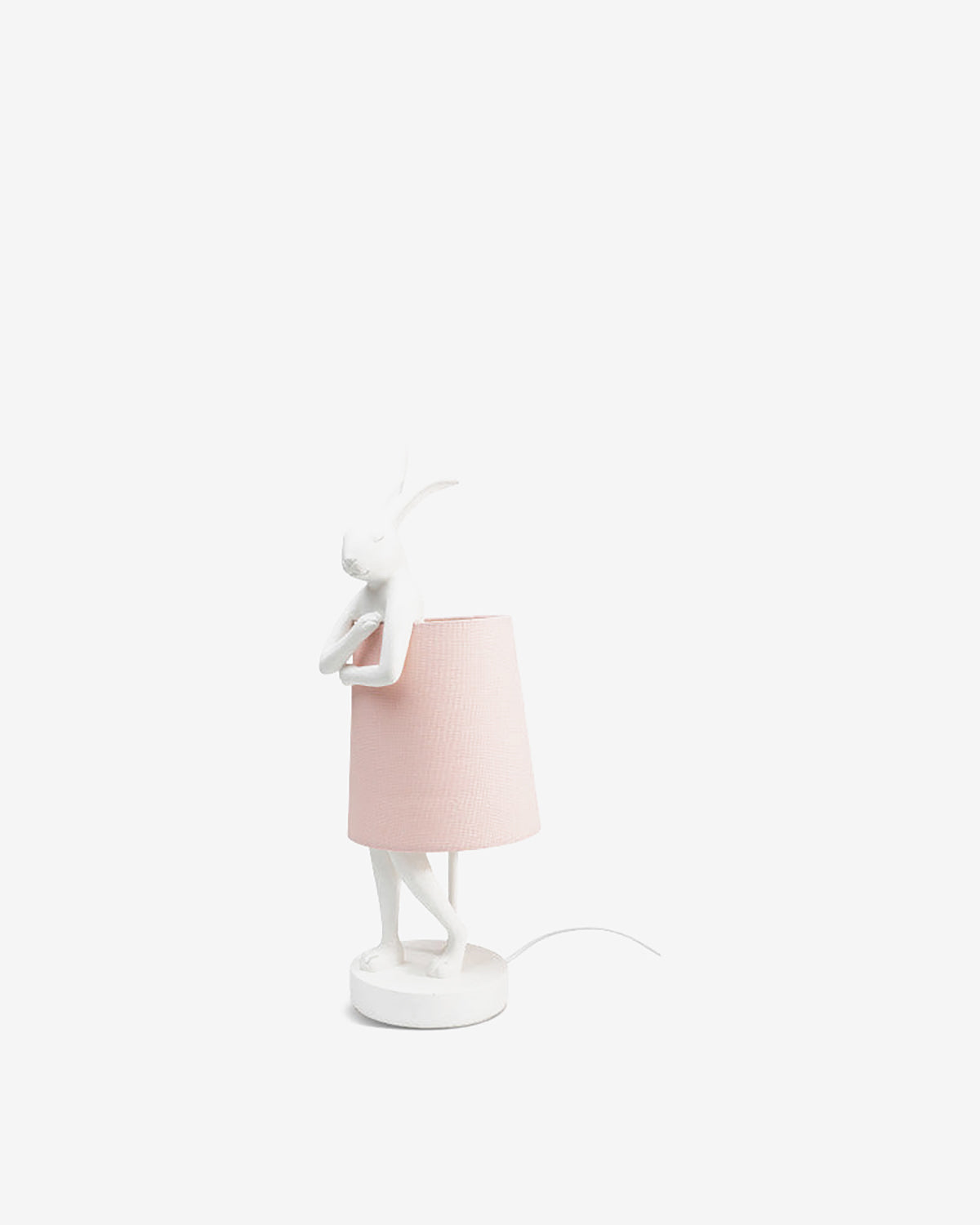 Kanin bordlampe, hvid/rosa