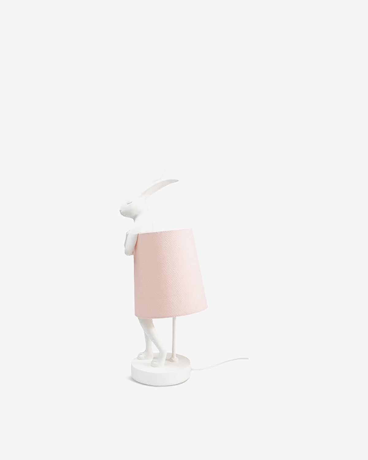 Kanin bordlampe, hvid/rosa