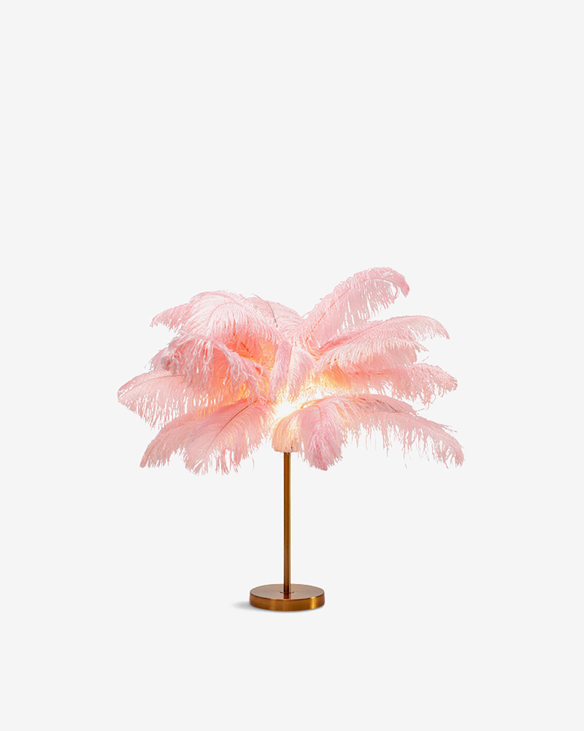 Feather palm bordlampe, pink