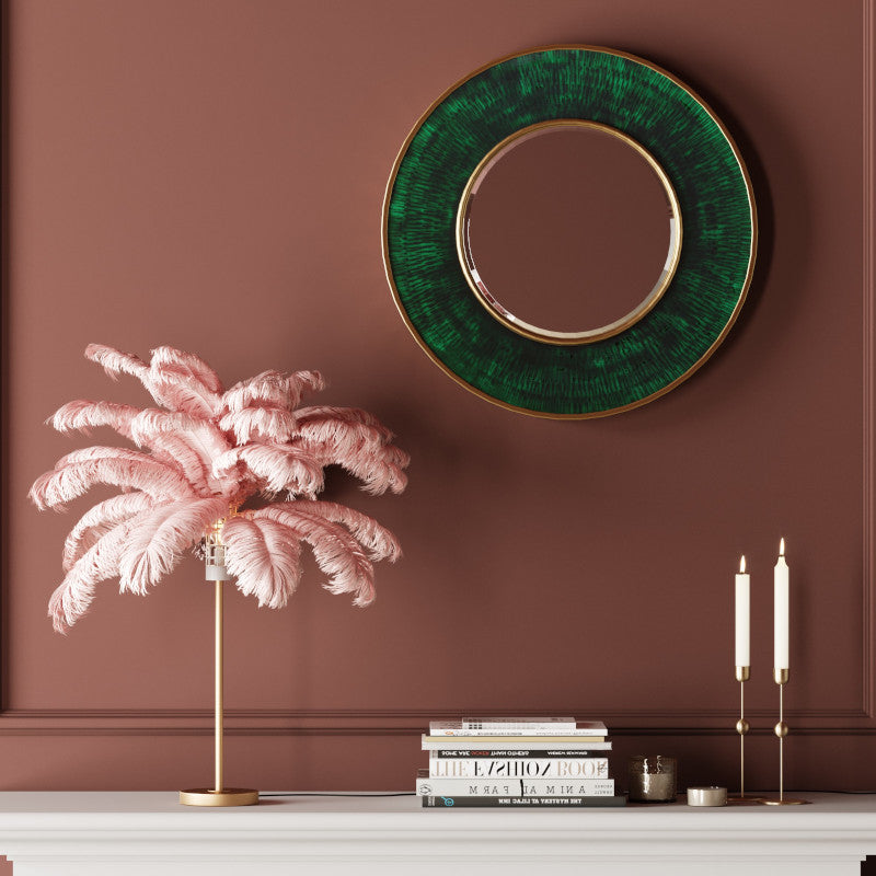 Feather palm bordlampe, pink