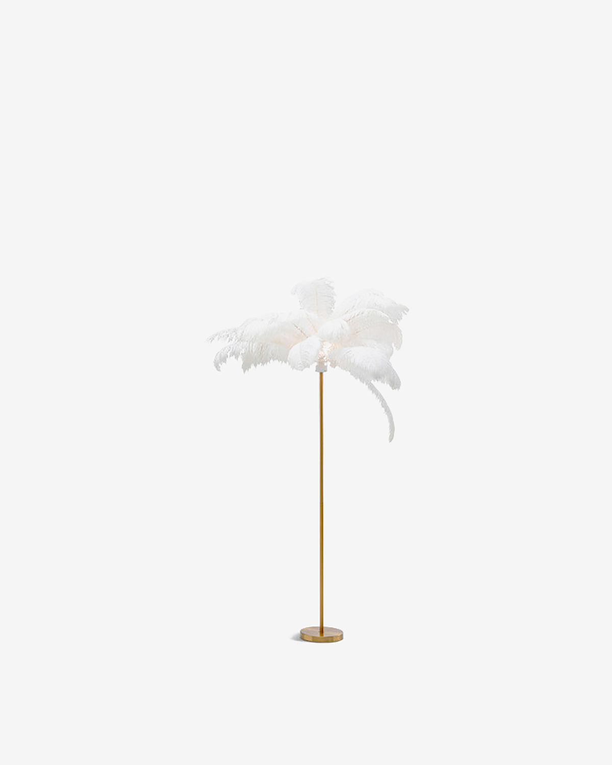 Feather palm gulvlampe, hvid