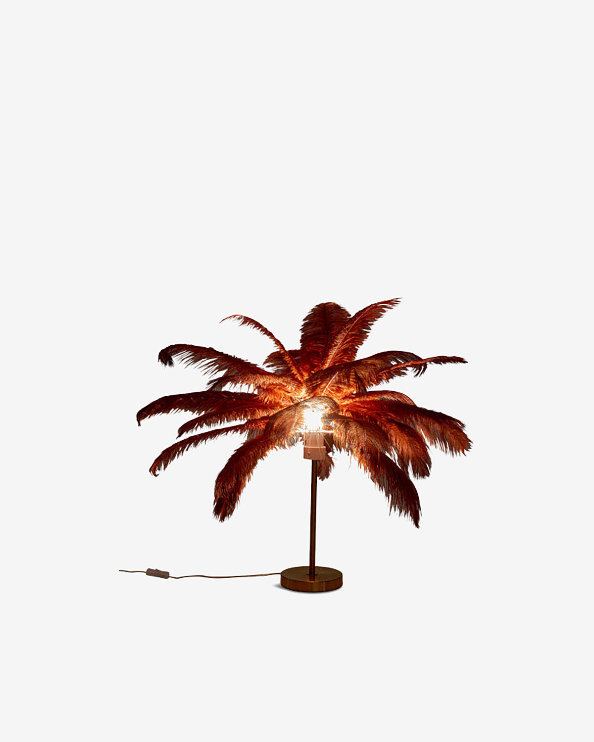 Feather palm bordlampe, rust