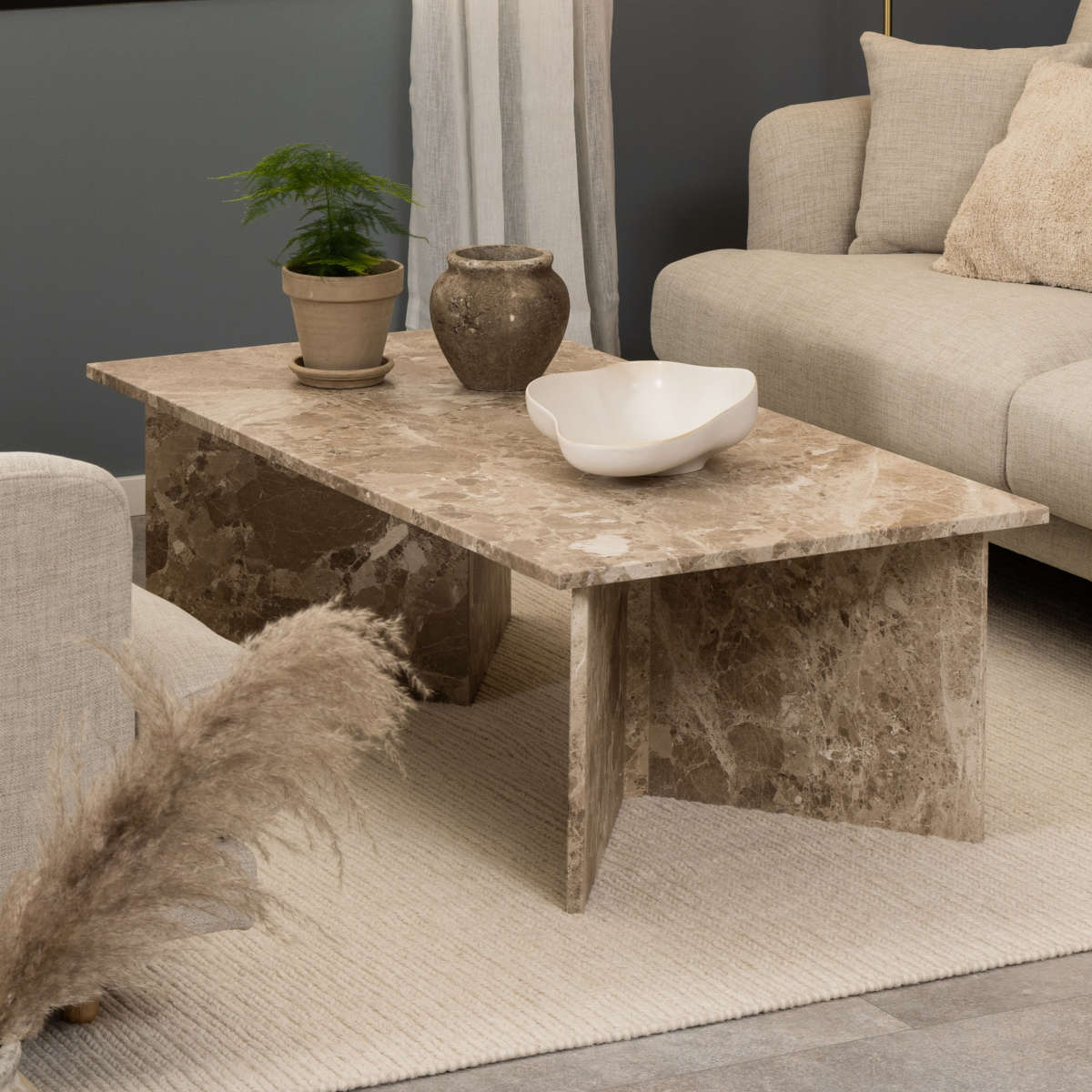 Vega sofabord, latte marmor