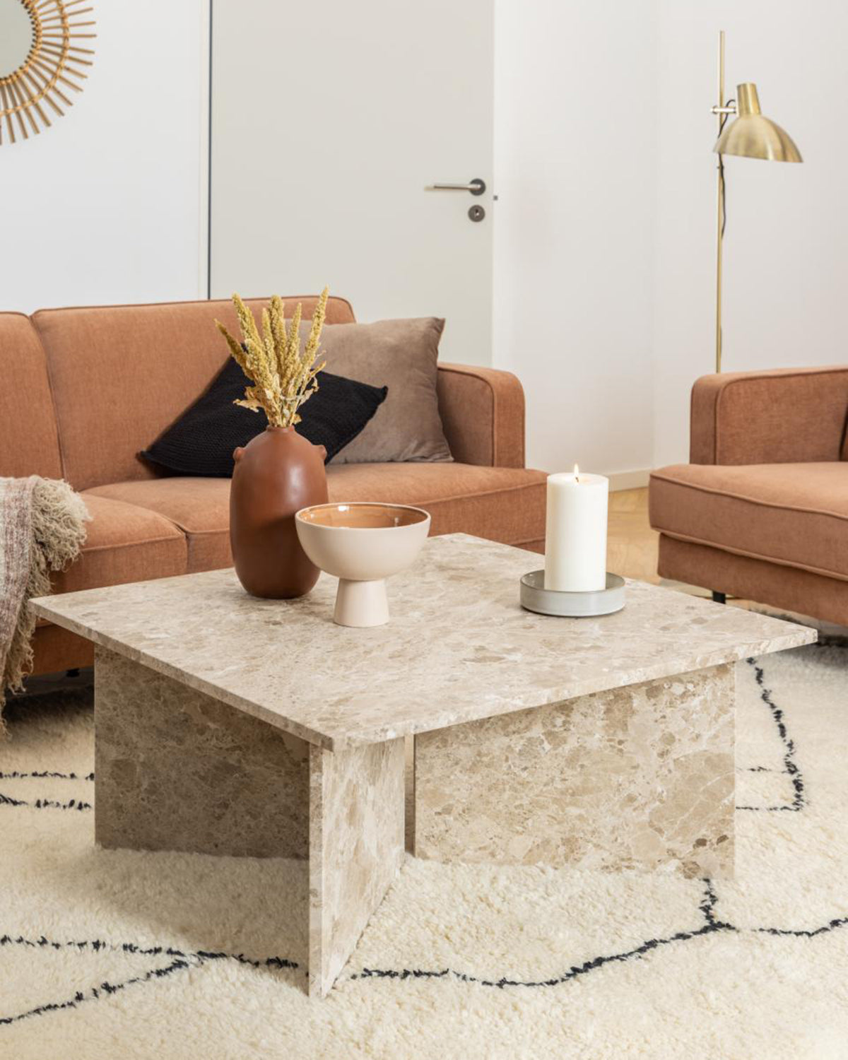 Vega sofabord, latte marmor