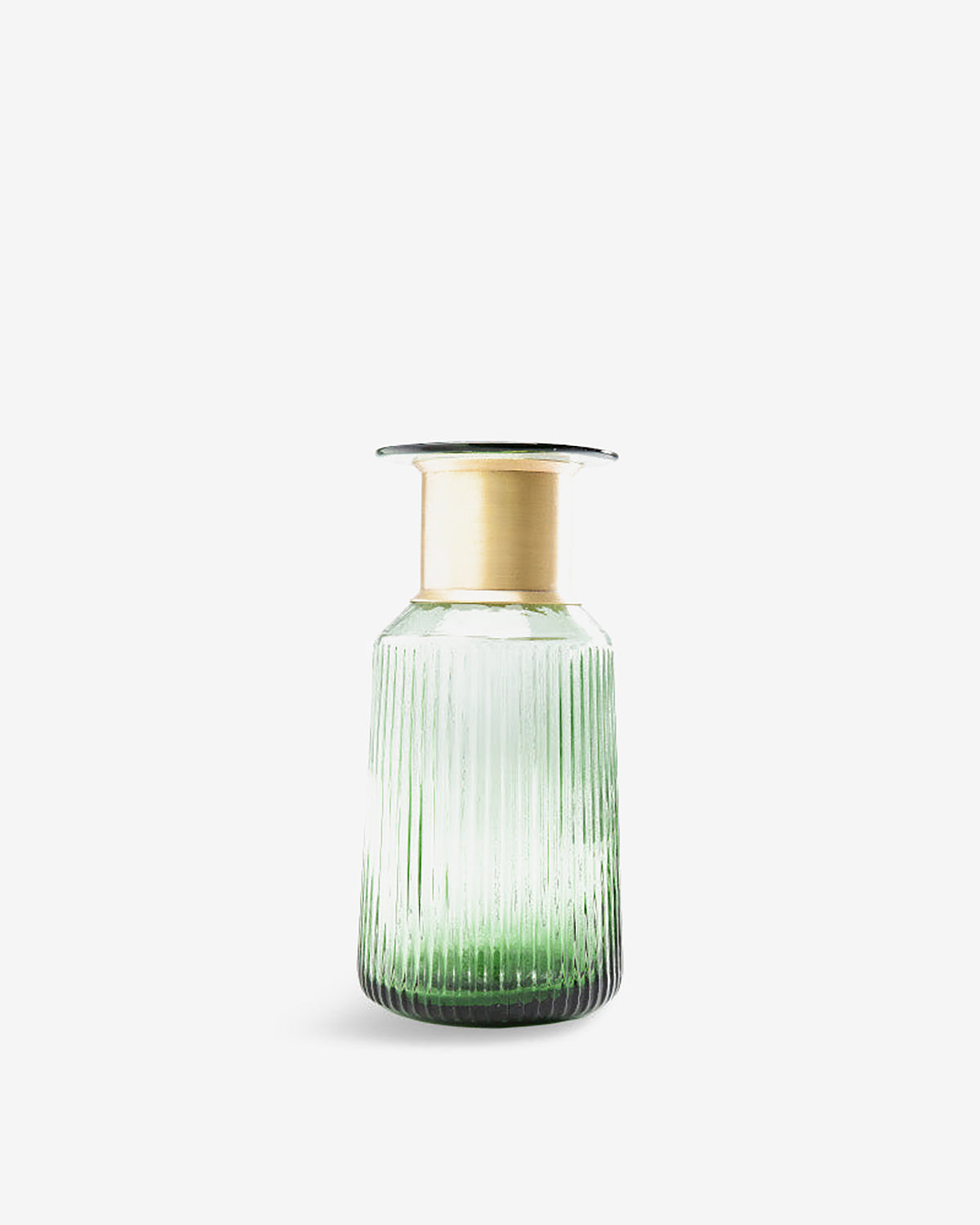 Barfly vase, grøn glas / messing