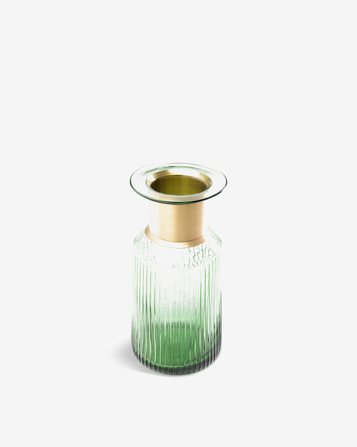 Barfly vase, grøn glas / messing