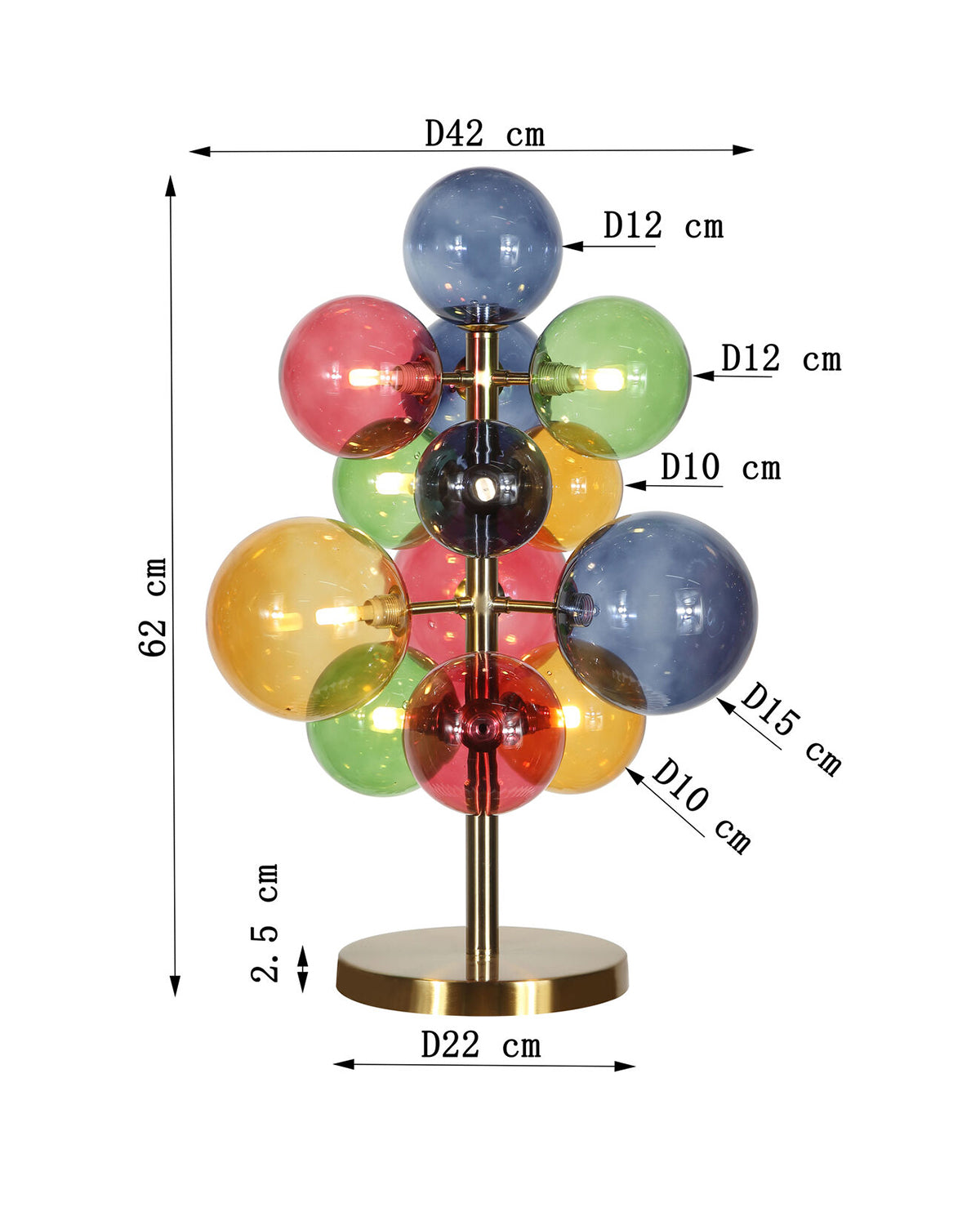 Scala Balls, Bordlampe Colore 62cm