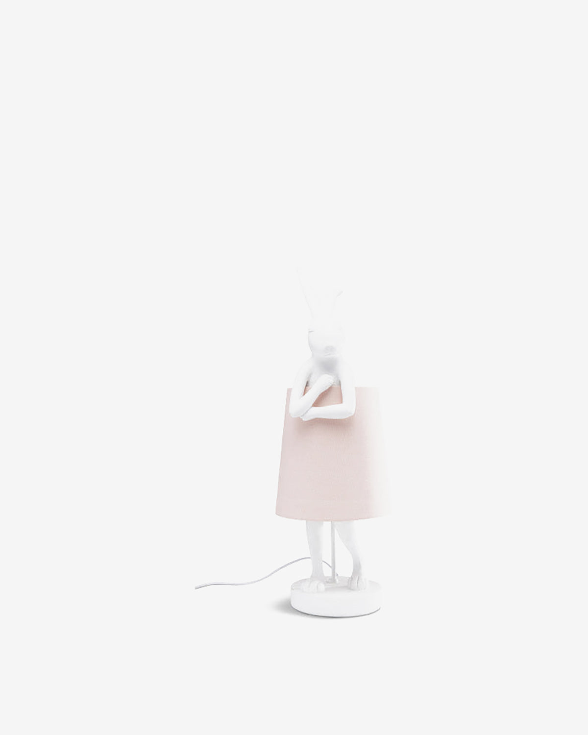 Kanin bordlampe, hvid/rosa