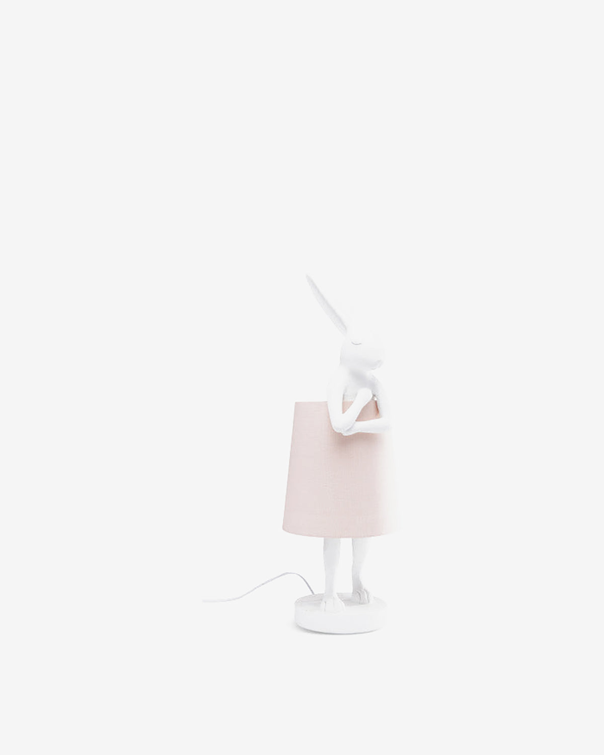 Kanin bordlampe, hvid/rosa