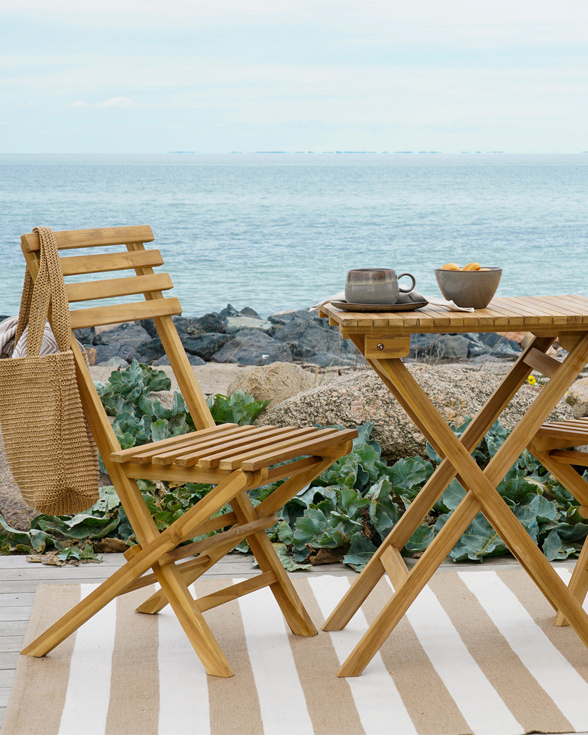 Cuenca cafesæt, teak natur