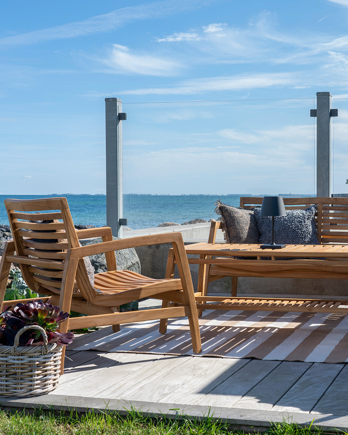 Santander loungesæt, teak natur