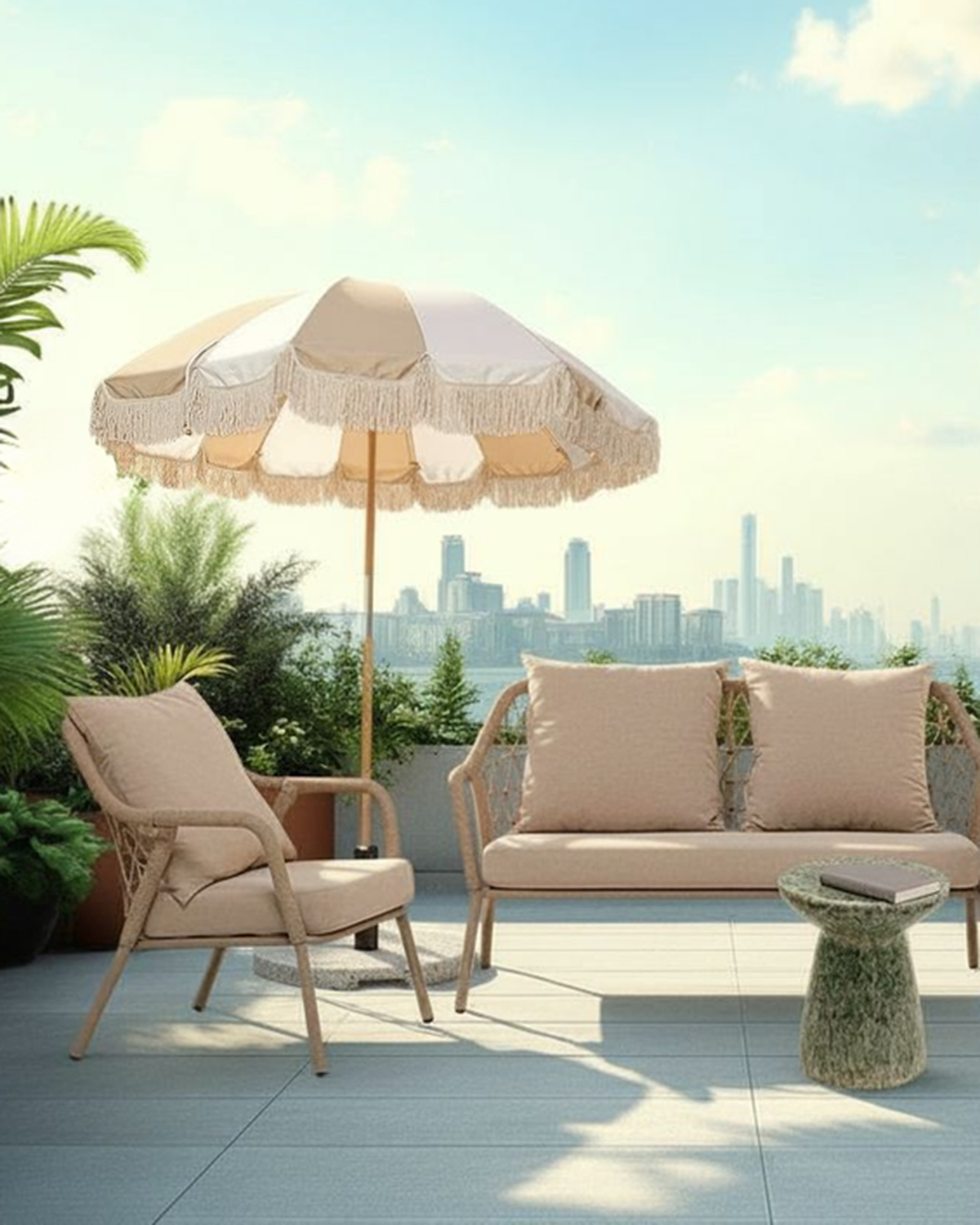 Milos lounge stol, taupe