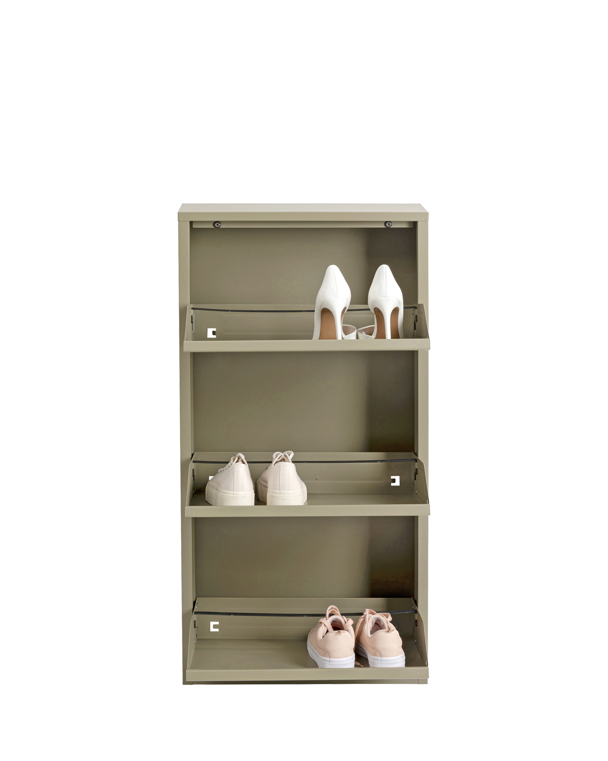 Caruso skoskab 3 låger, khaki
