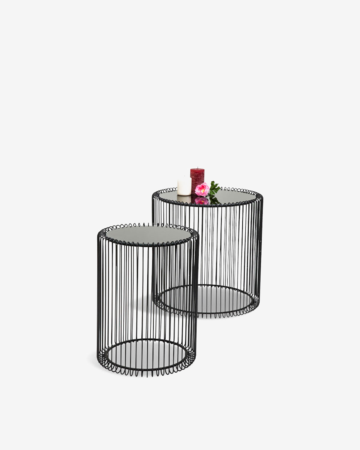 Wire sidebord, sort 2/sæt