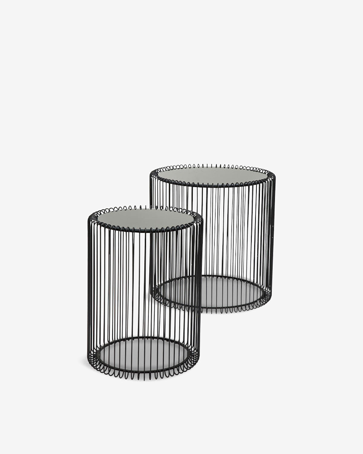 Wire sidebord, sort 2/sæt