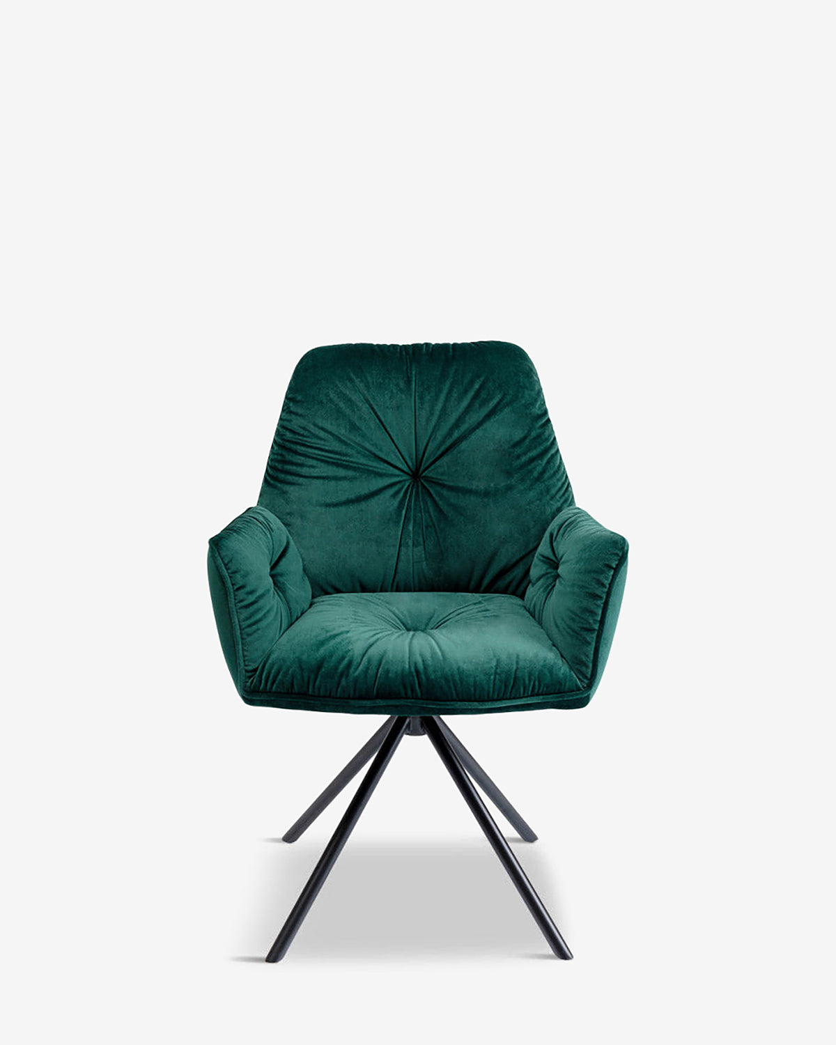 Mila spisebordsstol m. arm, grøn velour