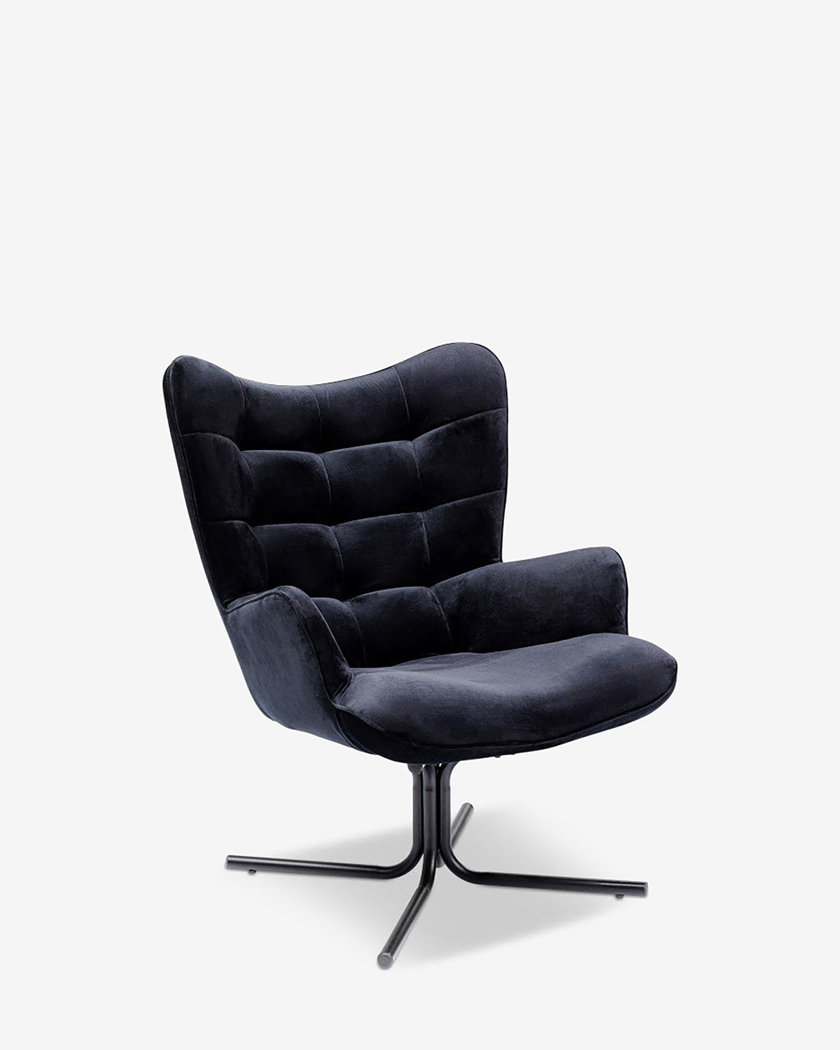 Oscar drejestol, sort velour