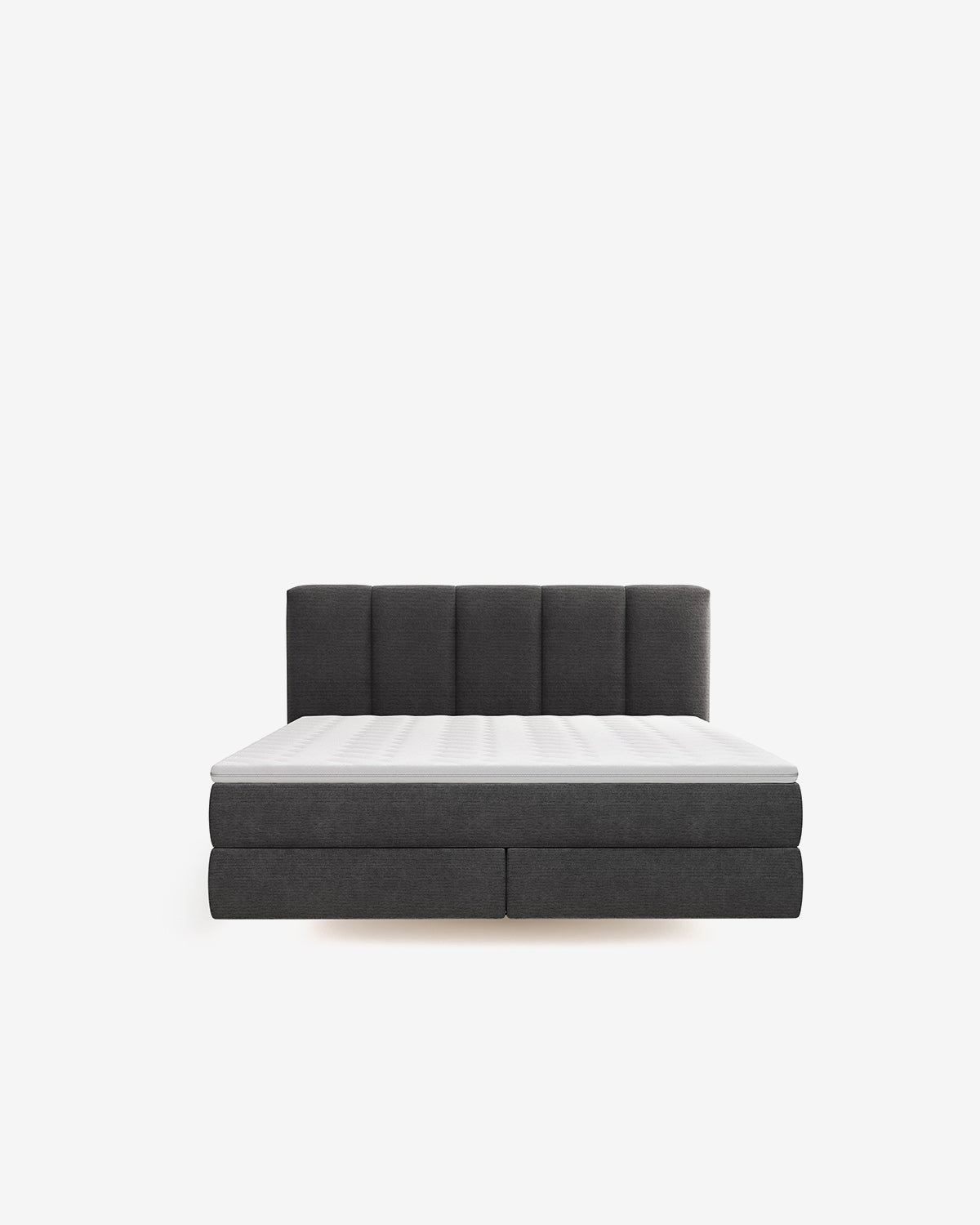Brooklyn continentalseng, 180x200 m/gavl, mørk grå