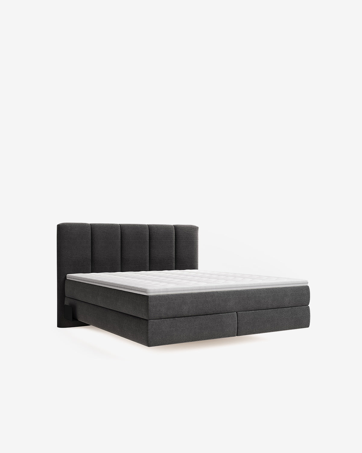 Brooklyn continentalseng, 160x200 m/gavl, mørk grå