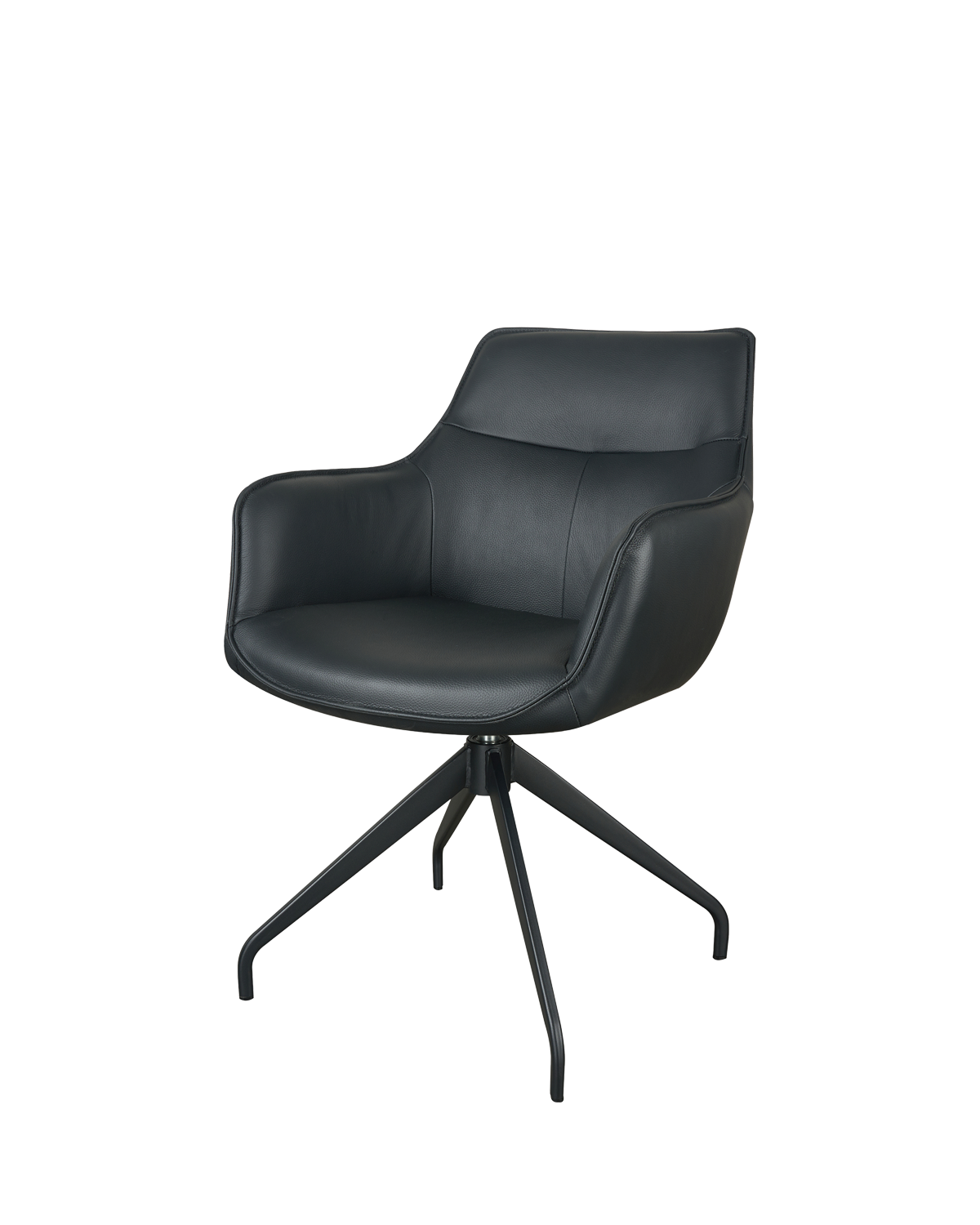 Carlos spisebordsstol, sort læder