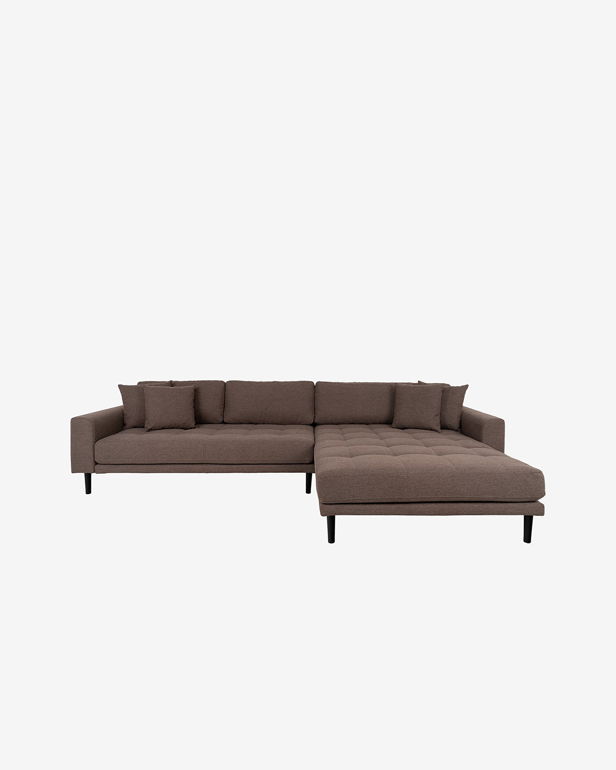 Fabio sofa m/chaiselong, mørkebrun