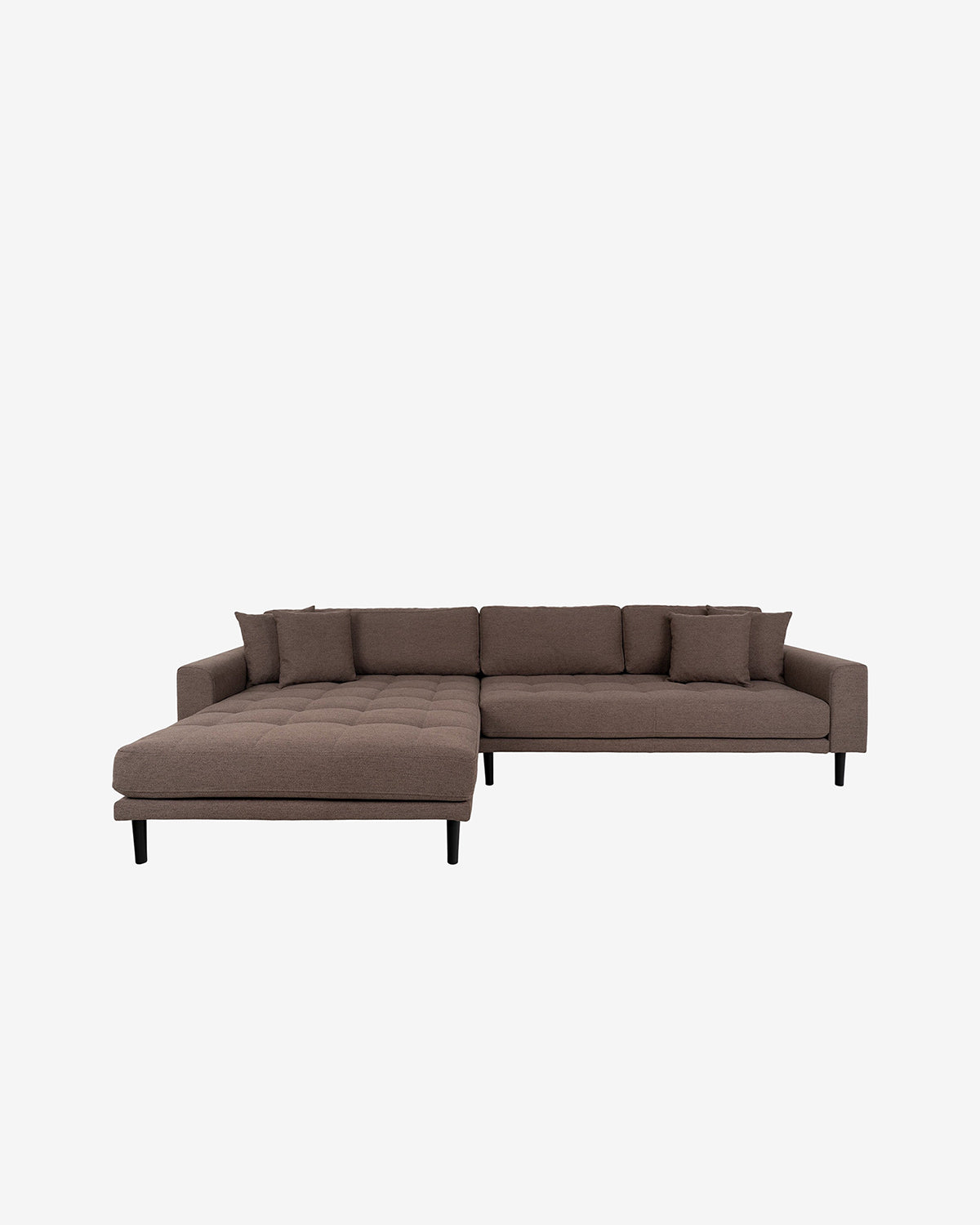 Fabio sofa m/chaiselong, mørkebrun