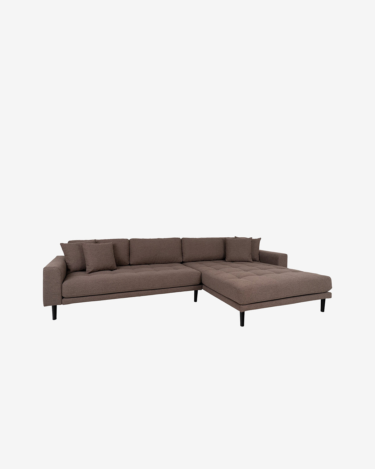 Fabio sofa m/chaiselong, mørkebrun