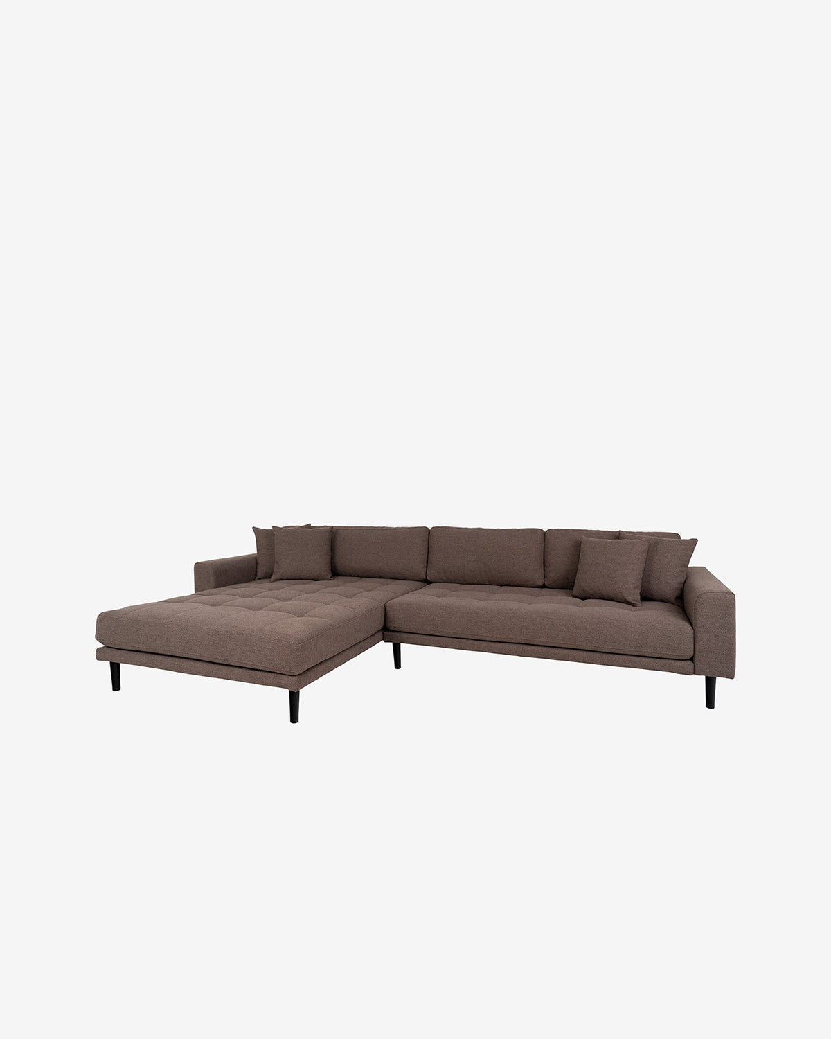 Fabio sofa m/chaiselong, mørkebrun