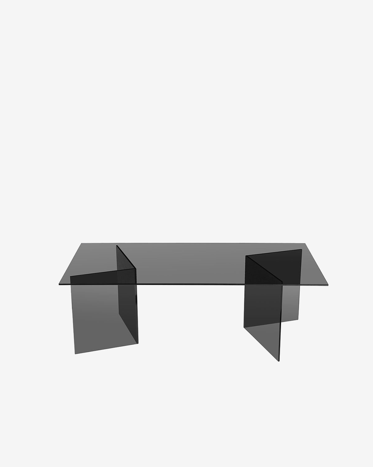 Venice sofabord, røgfarvet sort glas