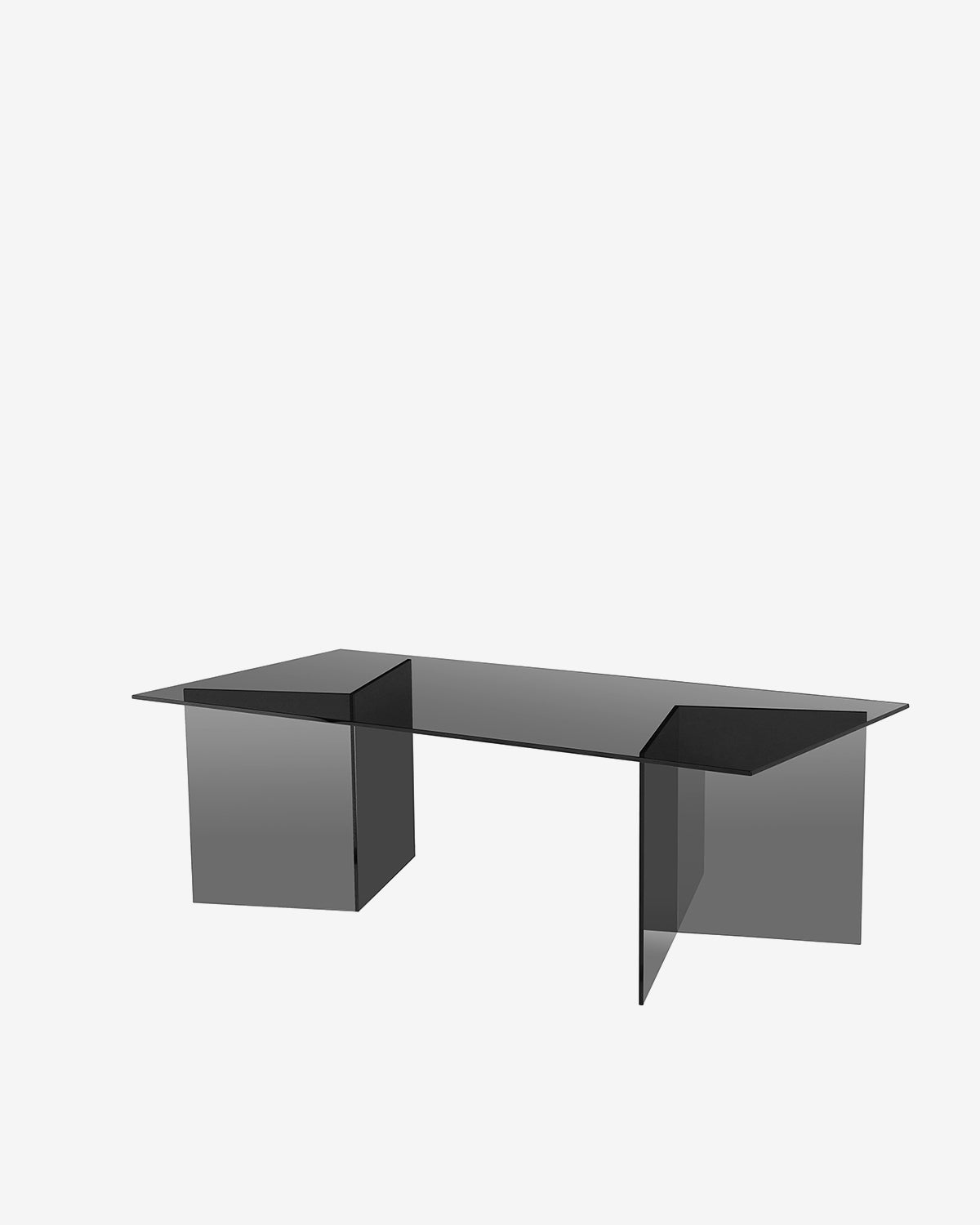 Venice sofabord, røgfarvet sort glas