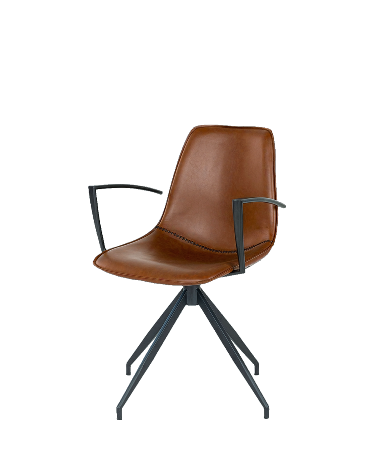 Noor spisebordsstol m. arm, cognac