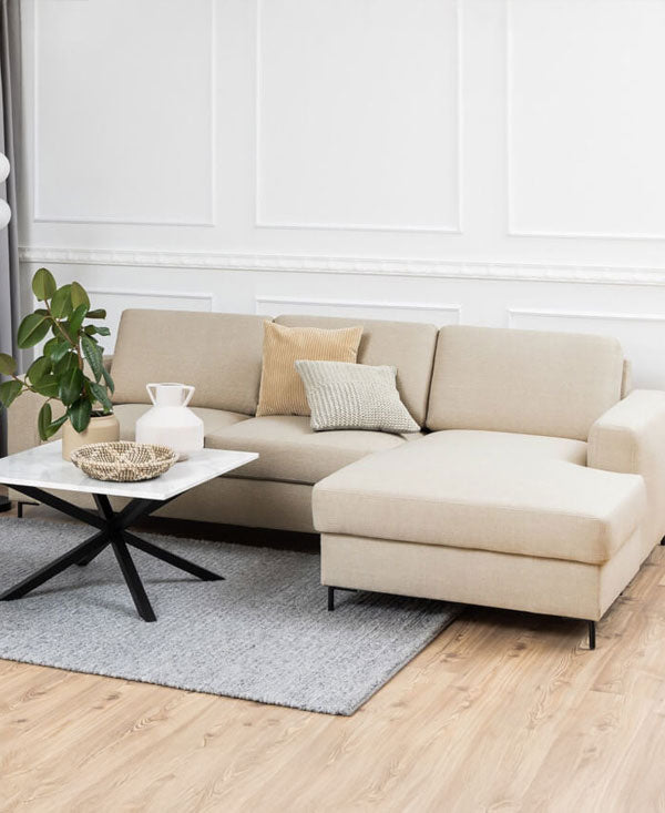 Chaiselong Sofa i Beige
