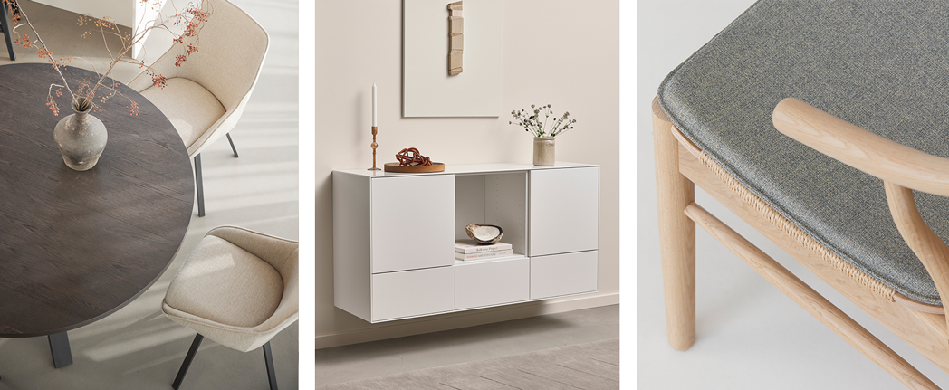 Aktuelle tilbud på moderne møbler til spisestuen.