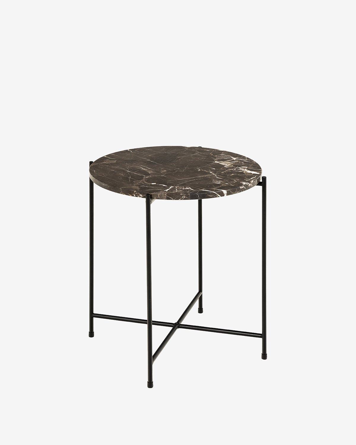 Light sidebord, brun marmor