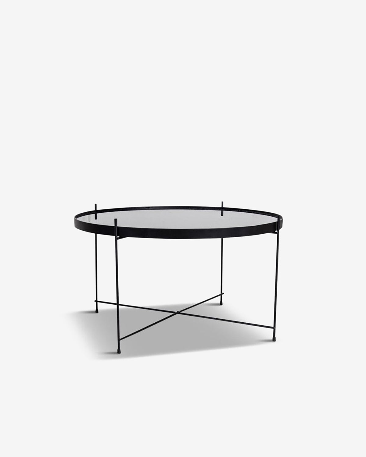 Ajdir sofabord, Sort stål/sort glas
