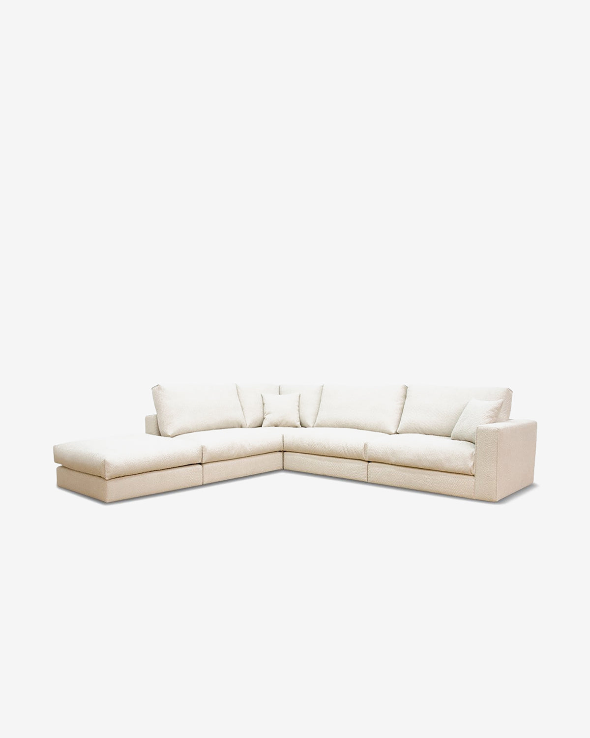 Andretta byggesofa, hvid bouclé