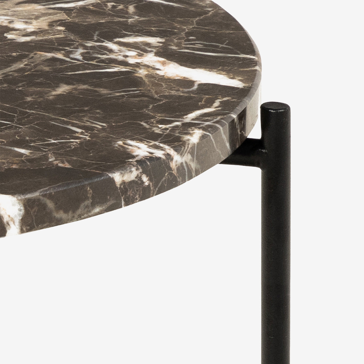 Light sidebord, brun marmor