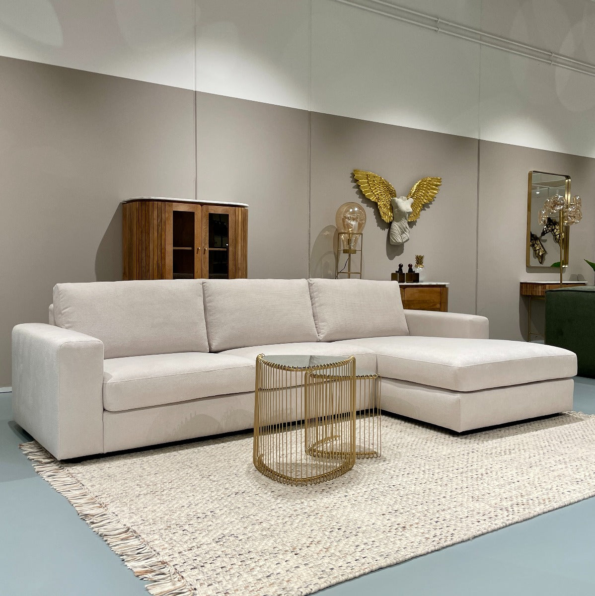 Riva sofa m/chaiselong, Ivory