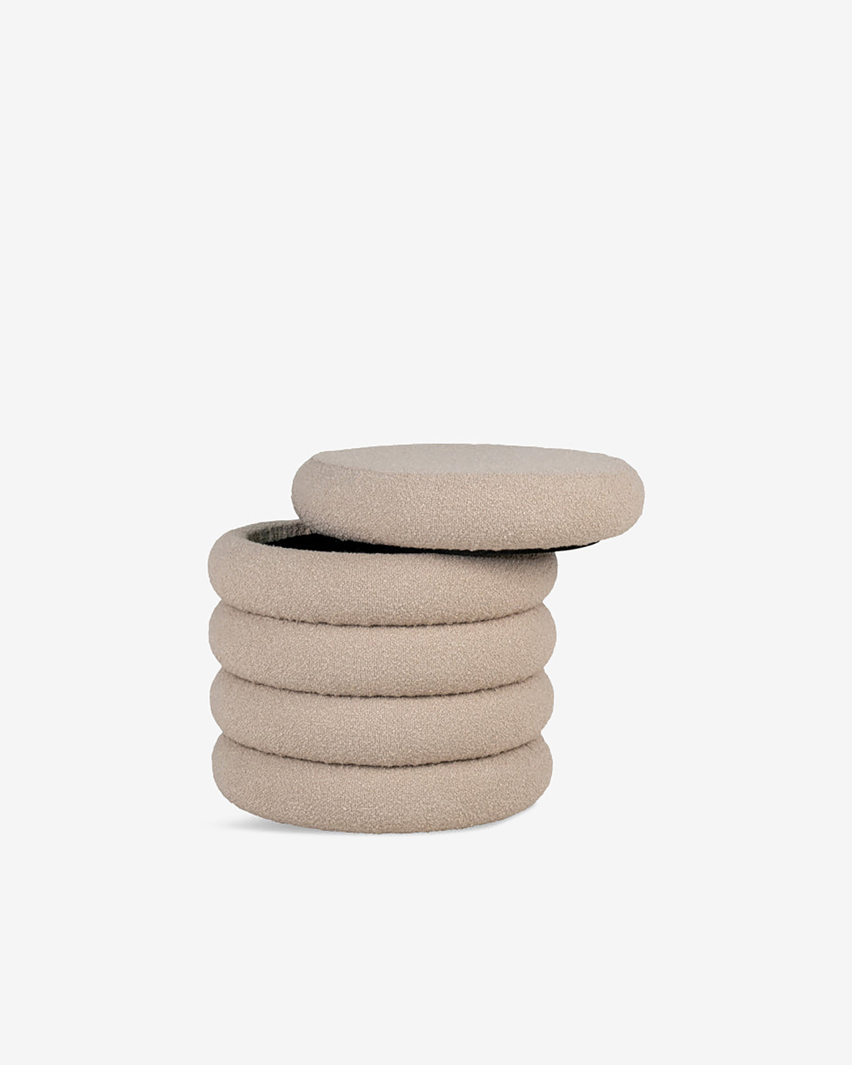 Circle puf m/opbevaring, grå